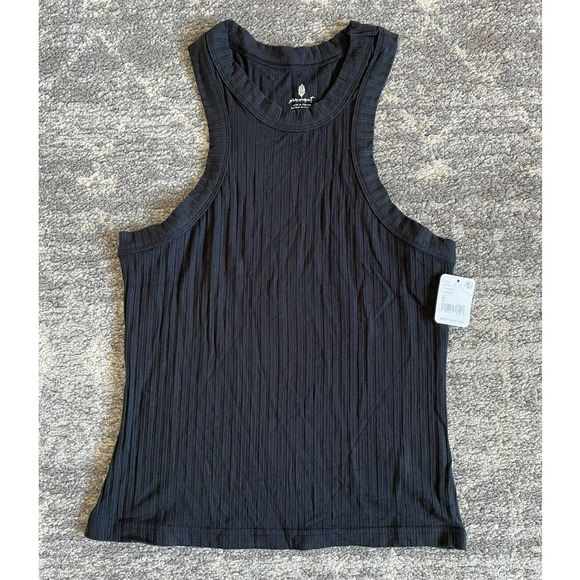 FP Movement Womens S Tank Black Ribbed Crop High Neck NWT K7 - Picture 1 of 9